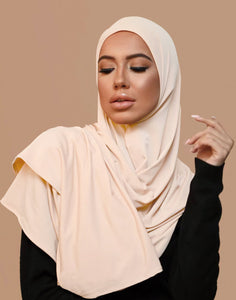 Breathable Premium Jersey Hijab Creamy Beige