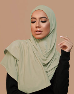 Breathable Premium Jersey Hijab Pastel Green