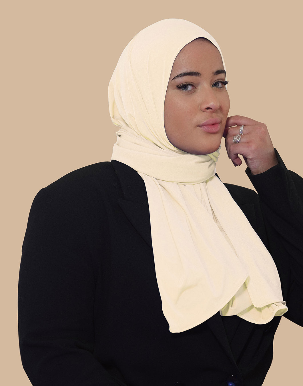 Premium Jersey Hijab Creamy White