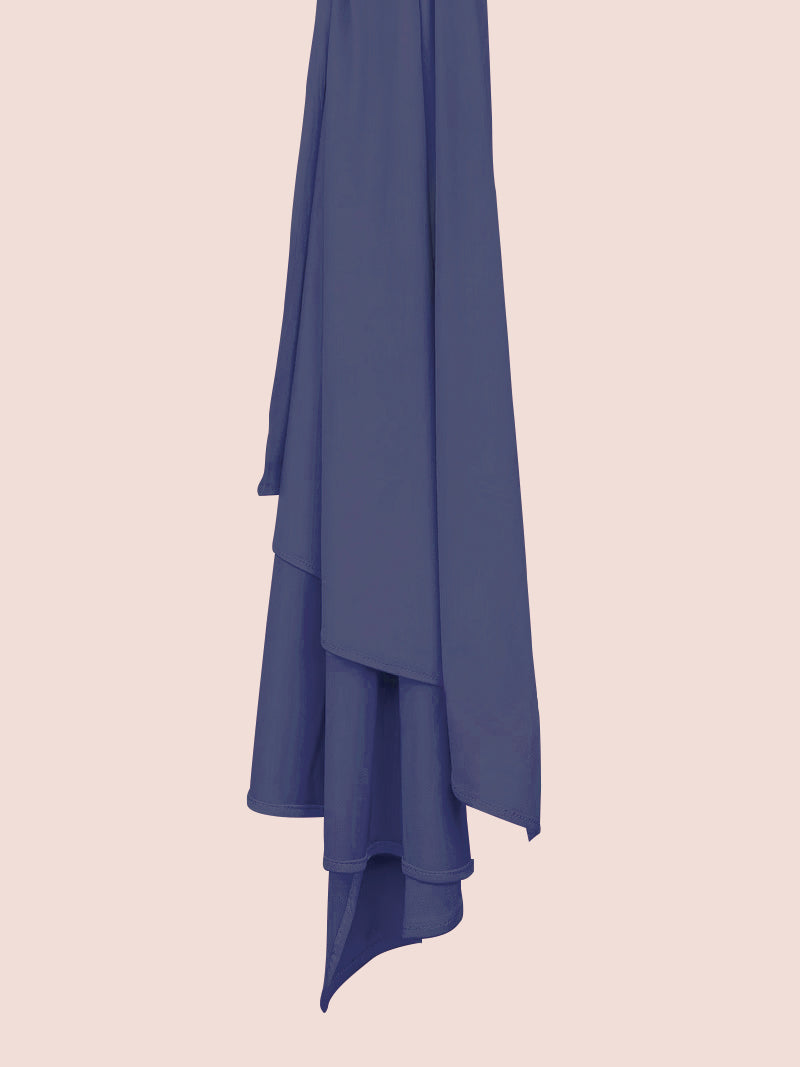 A Satin Jersey Hijab Dark Blue