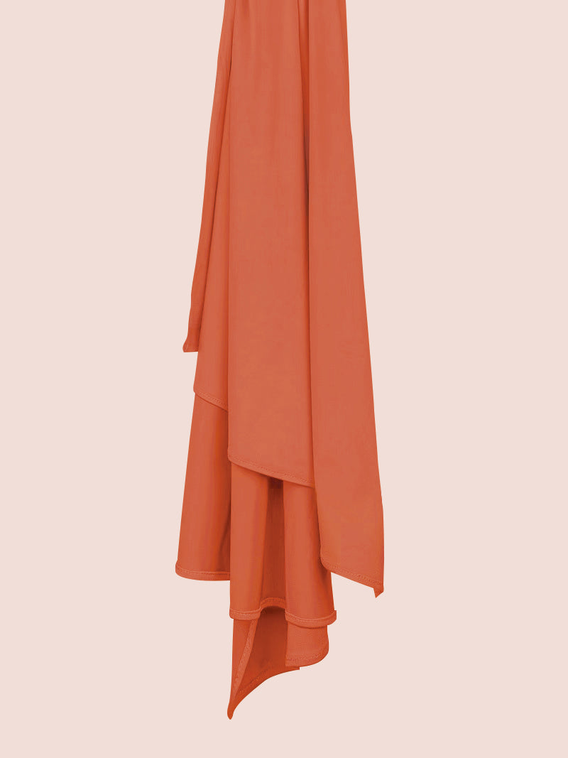 A Satin Jersey Hijab Orange